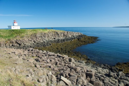Baltsalt rock forms the shoreline and supports the Northern Lighthouse on Brier Island at the end of Digby Neck - Credit Photo Nova Scotia Tourism